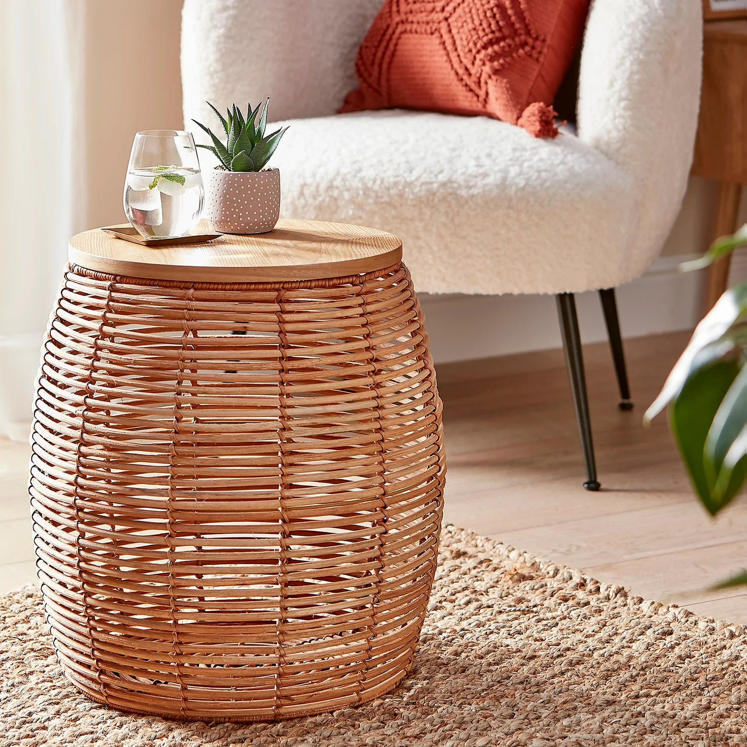 Rey Rattan Storage Side Table 2 Rey Rattan Storage Side Table - Image 2