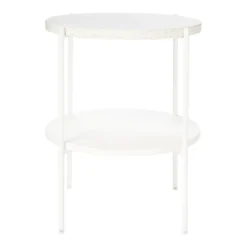 Solna Terrazo Side Table - White -Cheap Deco Casa Store 12876028 1984886270350092