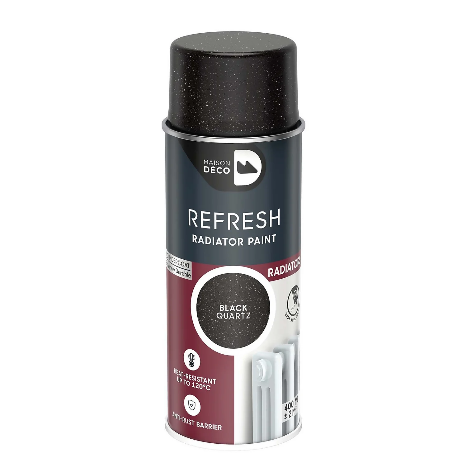 Maison Deco Refresh Radiator Spray Paint Black Quartz - 400ml 1 Maison Deco Refresh Radiator Spray Paint Black Quartz - 400ml