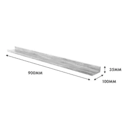 Flexi Storage Decorative Shelving Photo Shelf Grey Oak 900x35x100mm -Cheap Deco Casa Store 12878517 1274976461911000