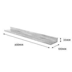 Flexi Storage Decorative Shelving Photo Shelf Grey Oak 600x35x100mm -Cheap Deco Casa Store 12878519 1174976461964811