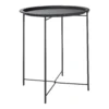 Metal Folding Side Table - Black