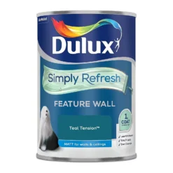 Dulux Simply Refresh Feature Wall One Coat Matt Emulsion Paint Teal Tension - 1.25L -Cheap Deco Casa Store 12881599 3534843856966190