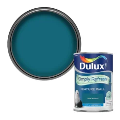 Dulux Simply Refresh Feature Wall One Coat Matt Emulsion Paint Teal Tension - 1.25L