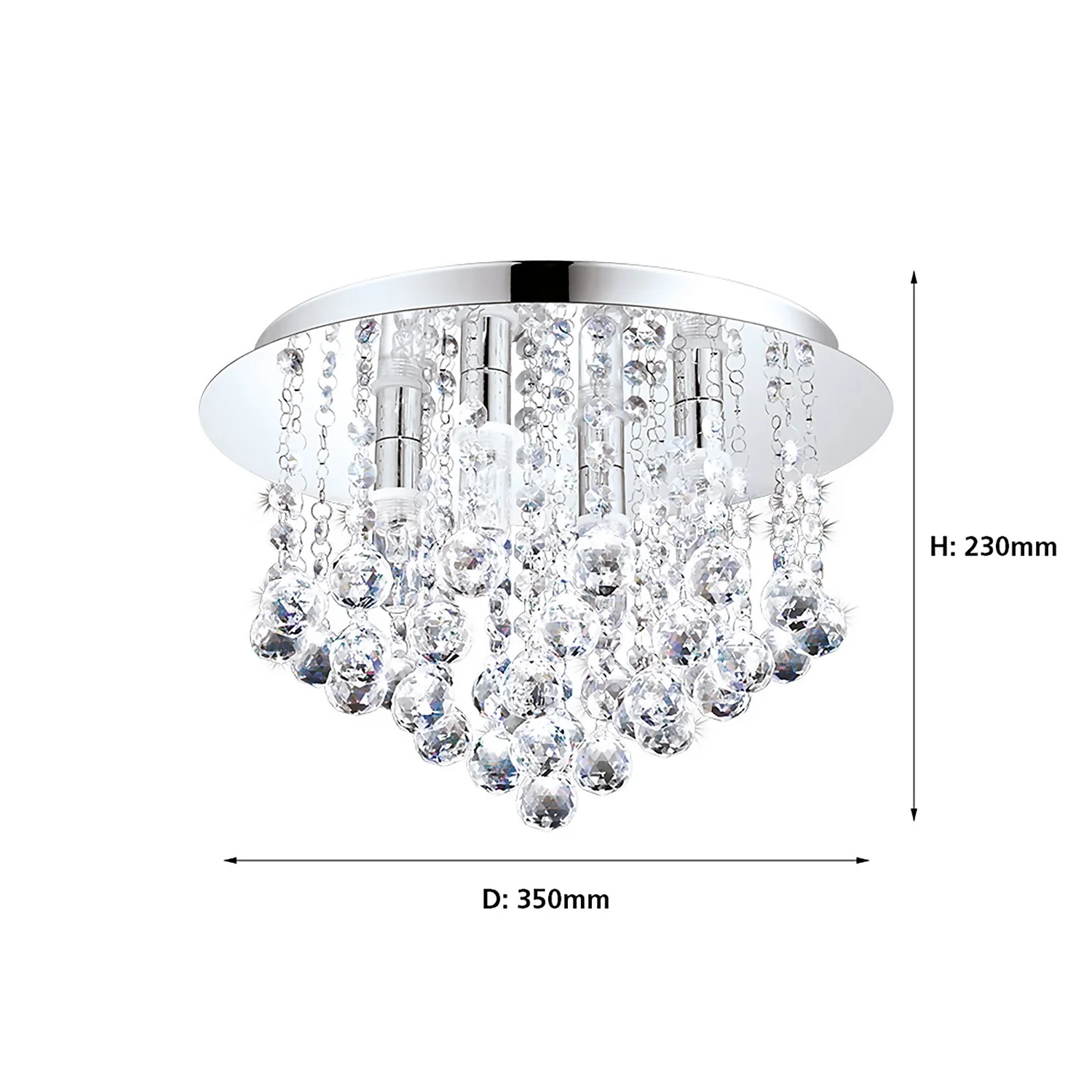 EGLO Olmonte Crystal And Chrome Bathroom Ceiling Light 3 EGLO Olmonte Crystal And Chrome Bathroom Ceiling Light - Image 3