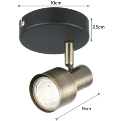 Noah Single Lamp Spotlight - Black & Antique Brass -Cheap Deco Casa Store 12882223 1074843519046109