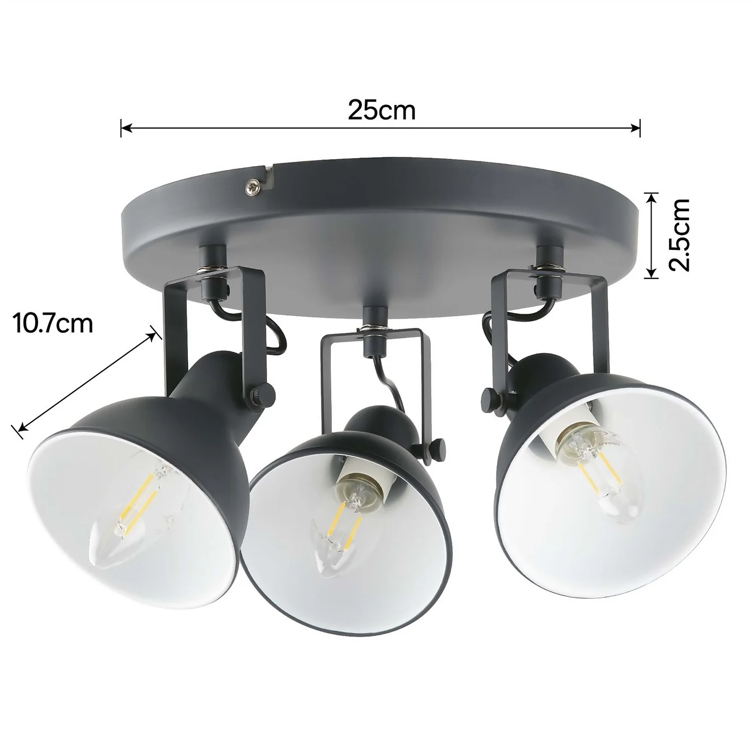 Alfie 3 Lamp Spotlight Plate - Grey 5 Alfie 3 Lamp Spotlight Plate - Grey - Image 5