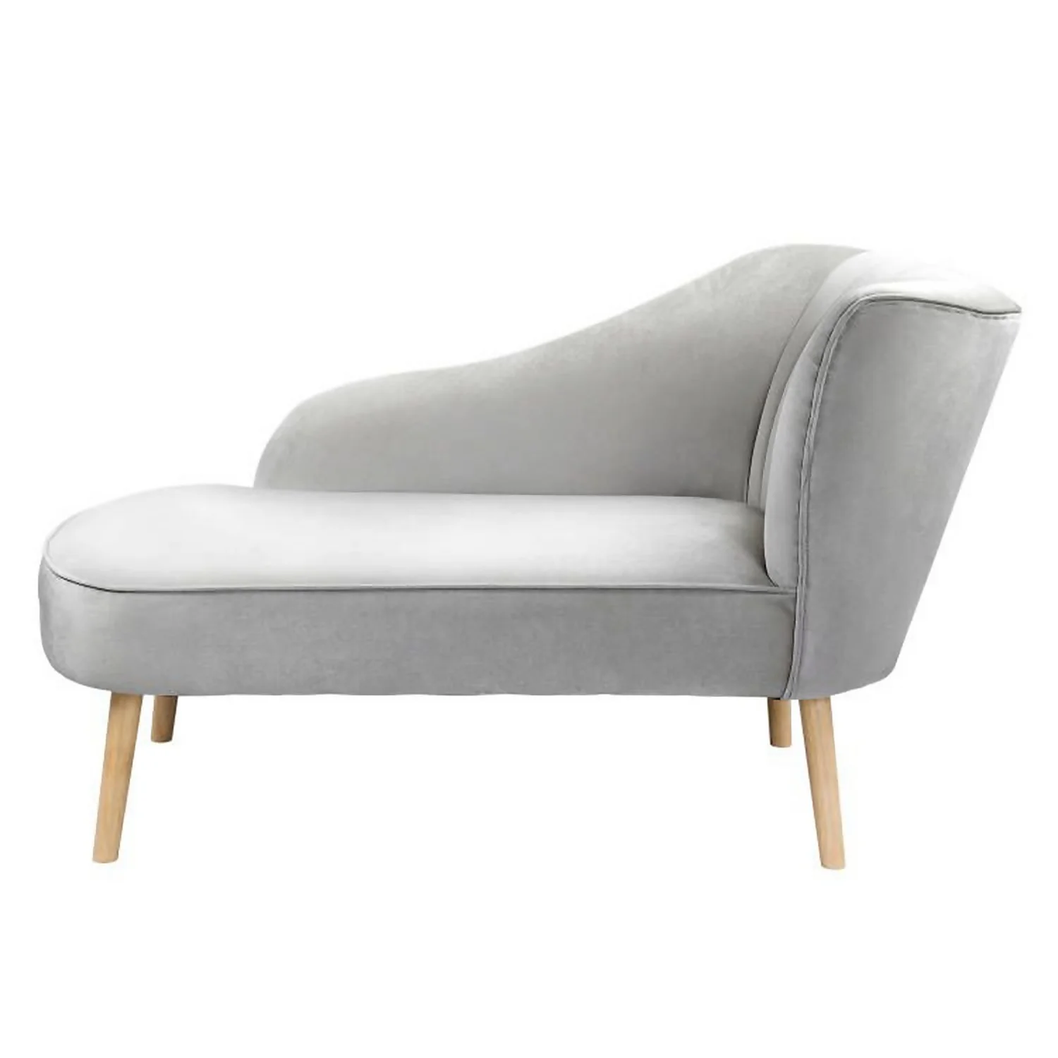 Lara Luxury Velvet Chaise Longue - Silver 2 Lara Luxury Velvet Chaise Longue - Silver - Image 2