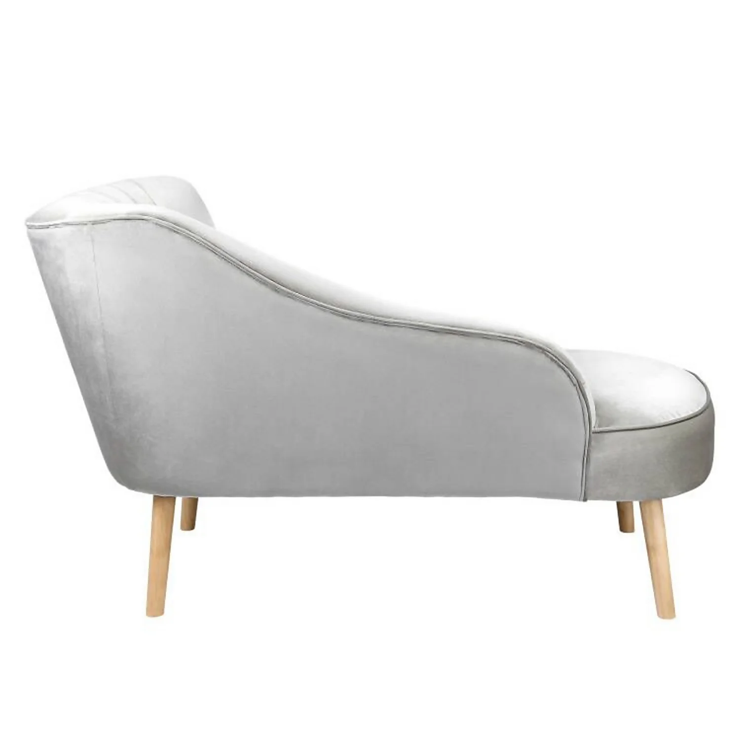 Lara Luxury Velvet Chaise Longue - Silver 3 Lara Luxury Velvet Chaise Longue - Silver - Image 3