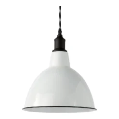 Country Living Farmhouse Dome Pendant Light - White - 31cm -Cheap Deco Casa Store 12882895 2684860936561897