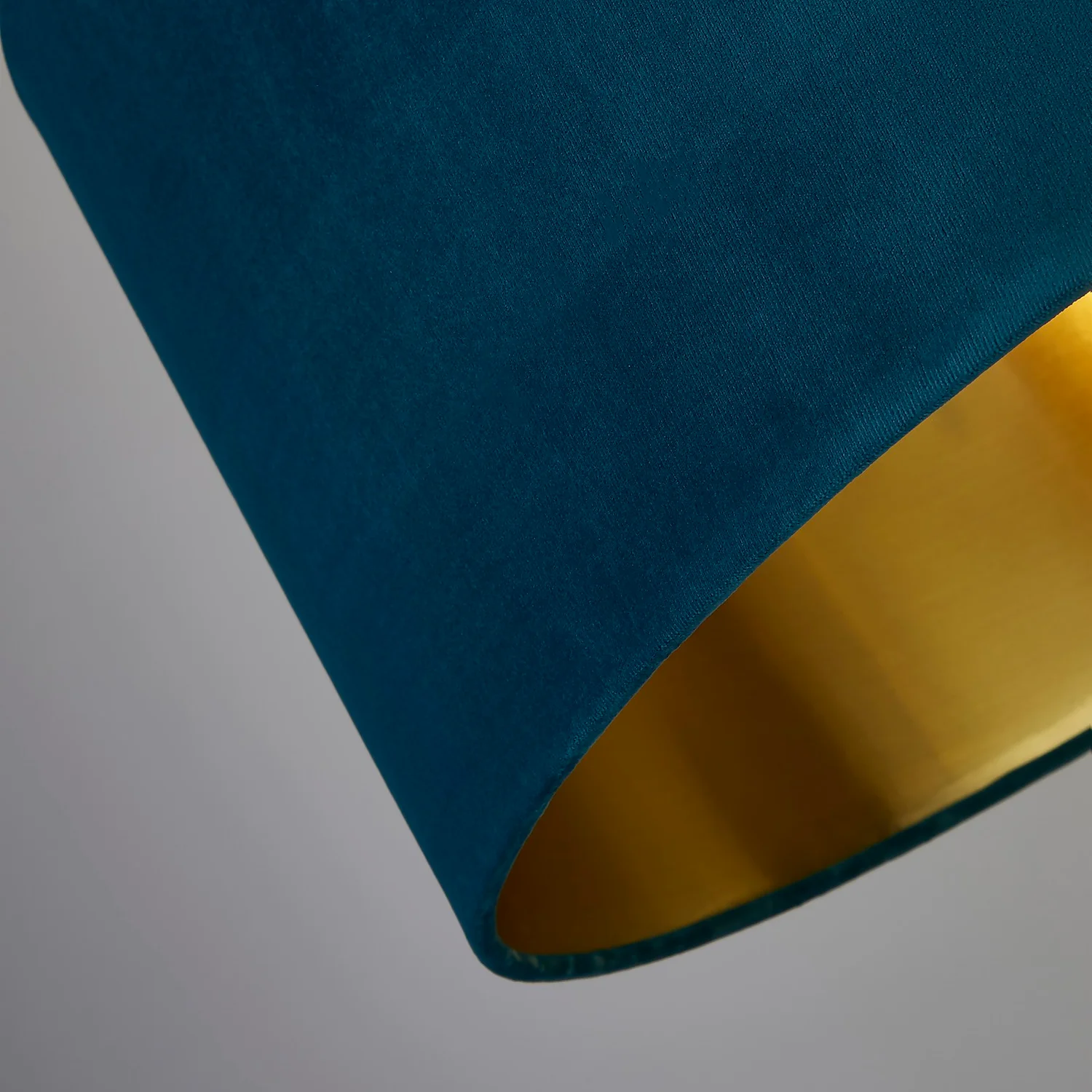 House Beautiful Samet Velvet Drum Shade - Teal - 45cm 5 House Beautiful Samet Velvet Drum Shade - Teal - 45cm - Image 5