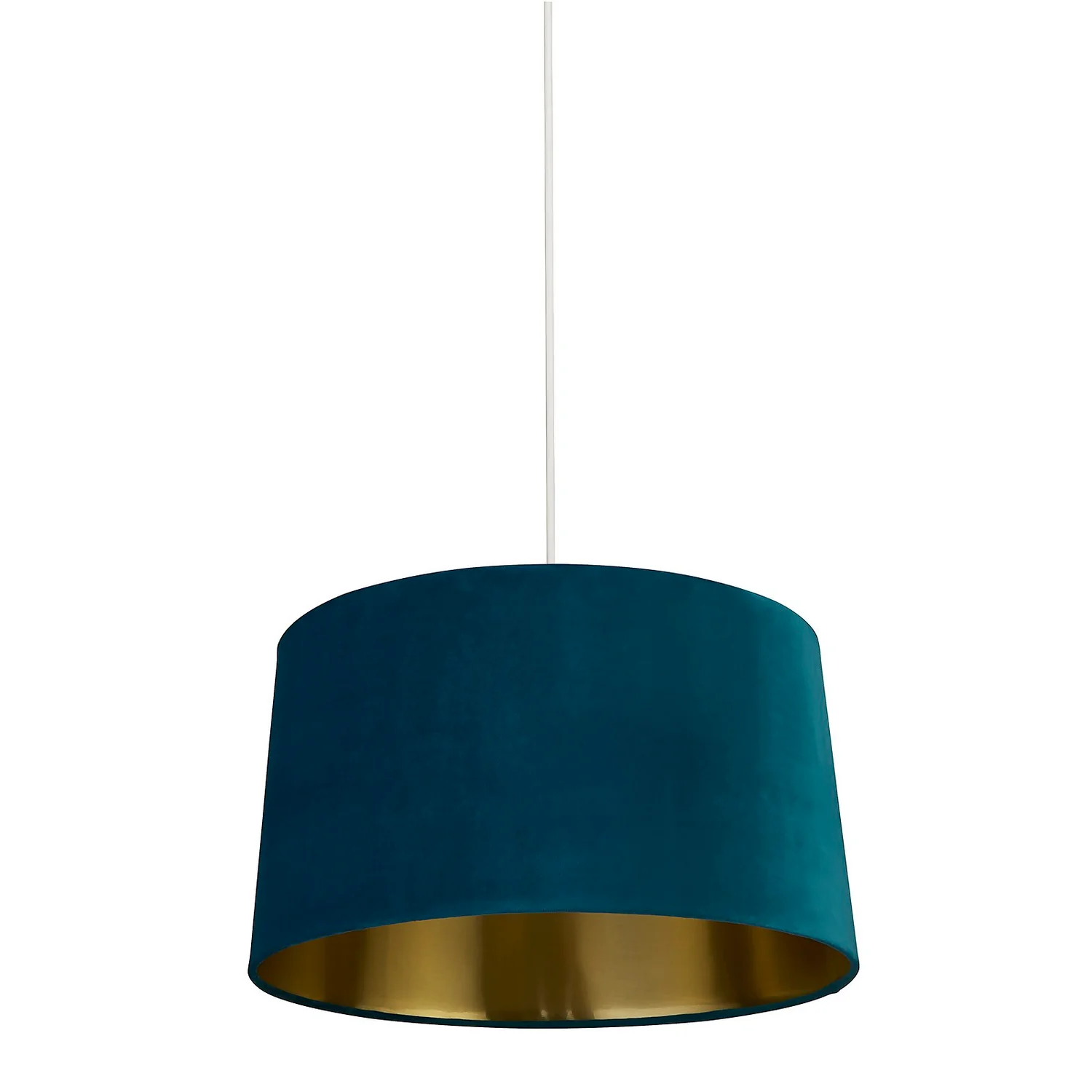 House Beautiful Samet Velvet Drum Shade - Teal - 45cm 4 House Beautiful Samet Velvet Drum Shade - Teal - 45cm - Image 4