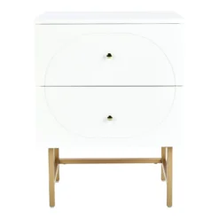 House Beautiful Taylor 2 Drawer Bedside Table - White -Cheap Deco Casa Store 12886096 1594862228071089