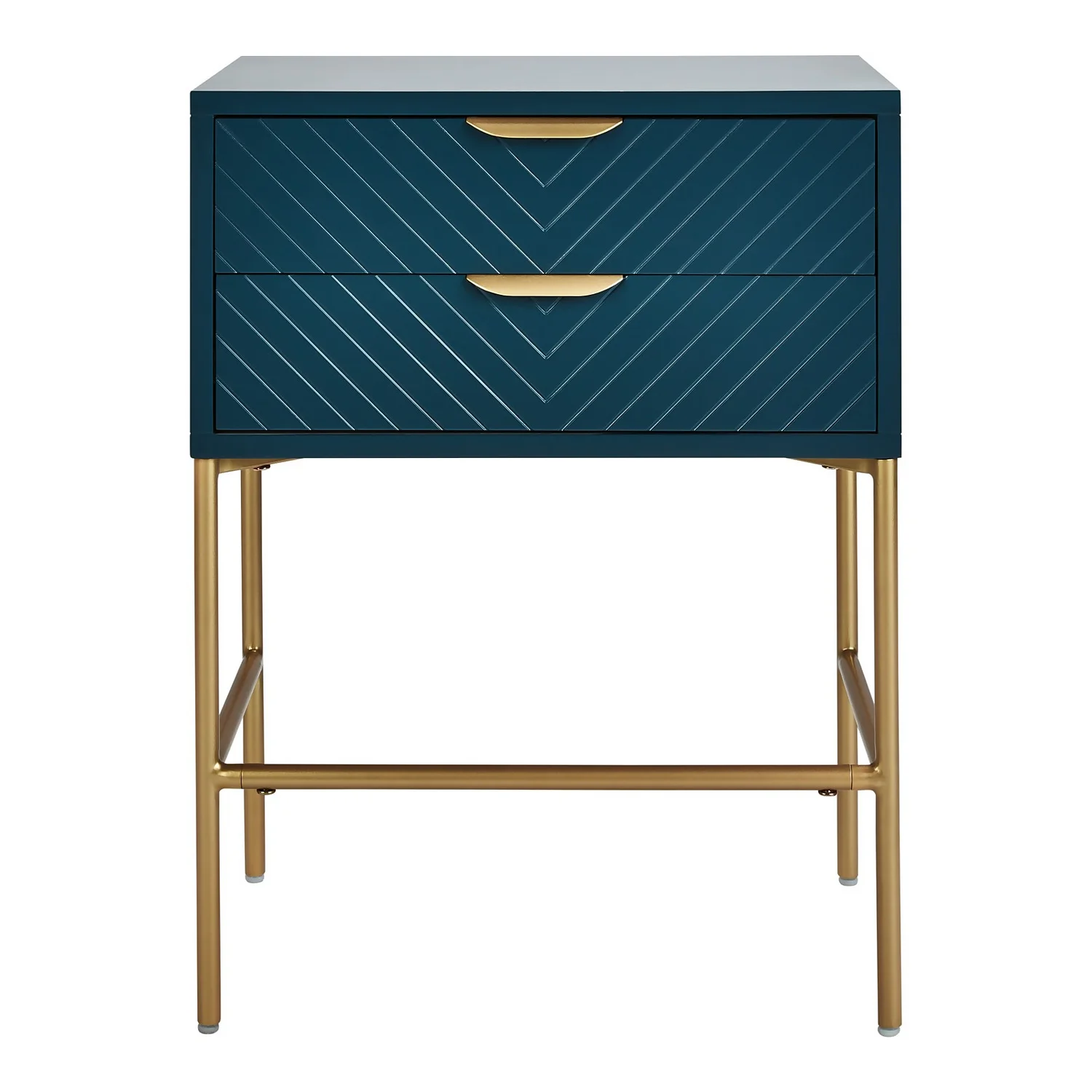 House Beautiful Trixie 2 Drawer Bedside Table - Blue 4 House Beautiful Trixie 2 Drawer Bedside Table - Blue - Image 4