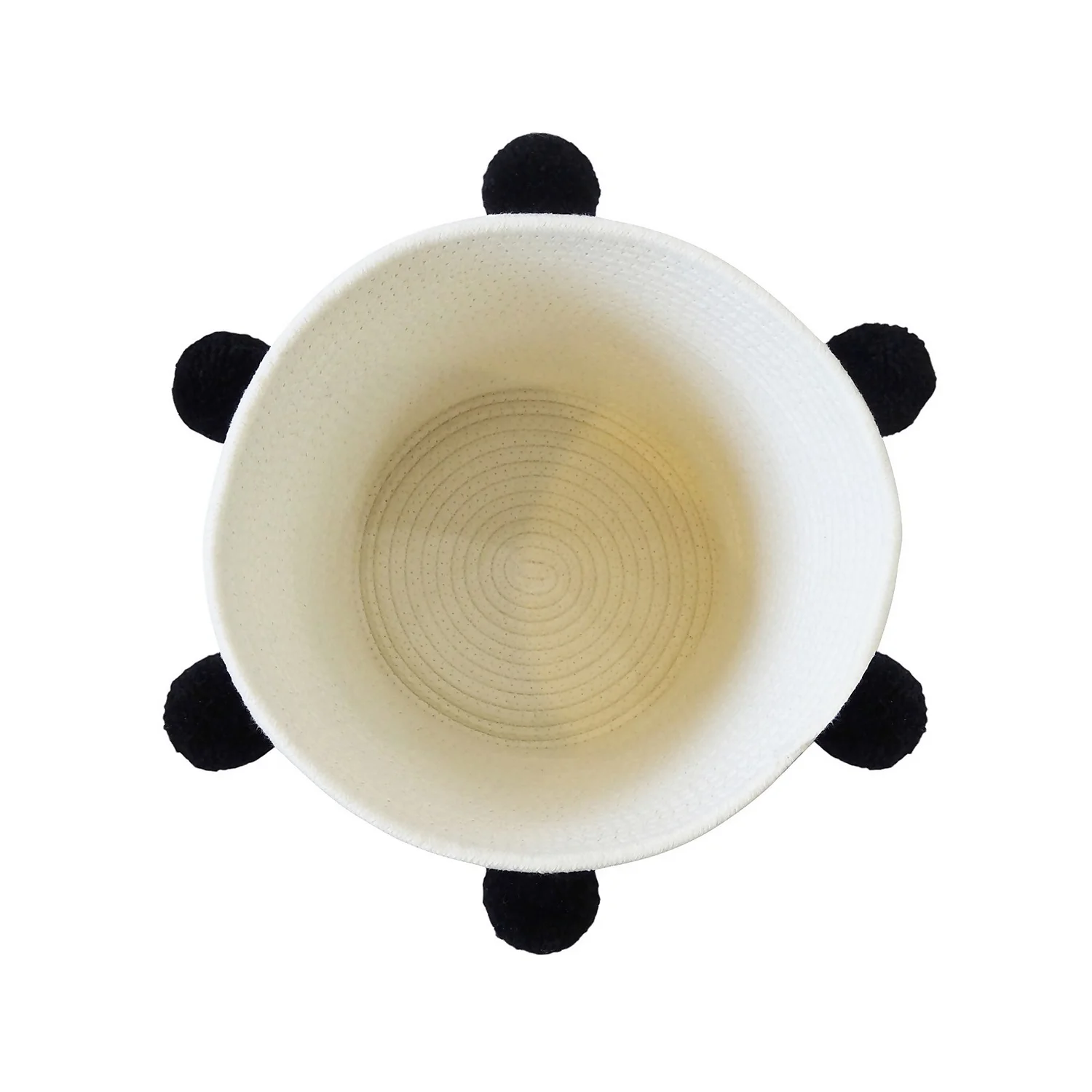 Round Cotton Rope Mono Pom Pom Basket 4 Round Cotton Rope Mono Pom Pom Basket - Image 4