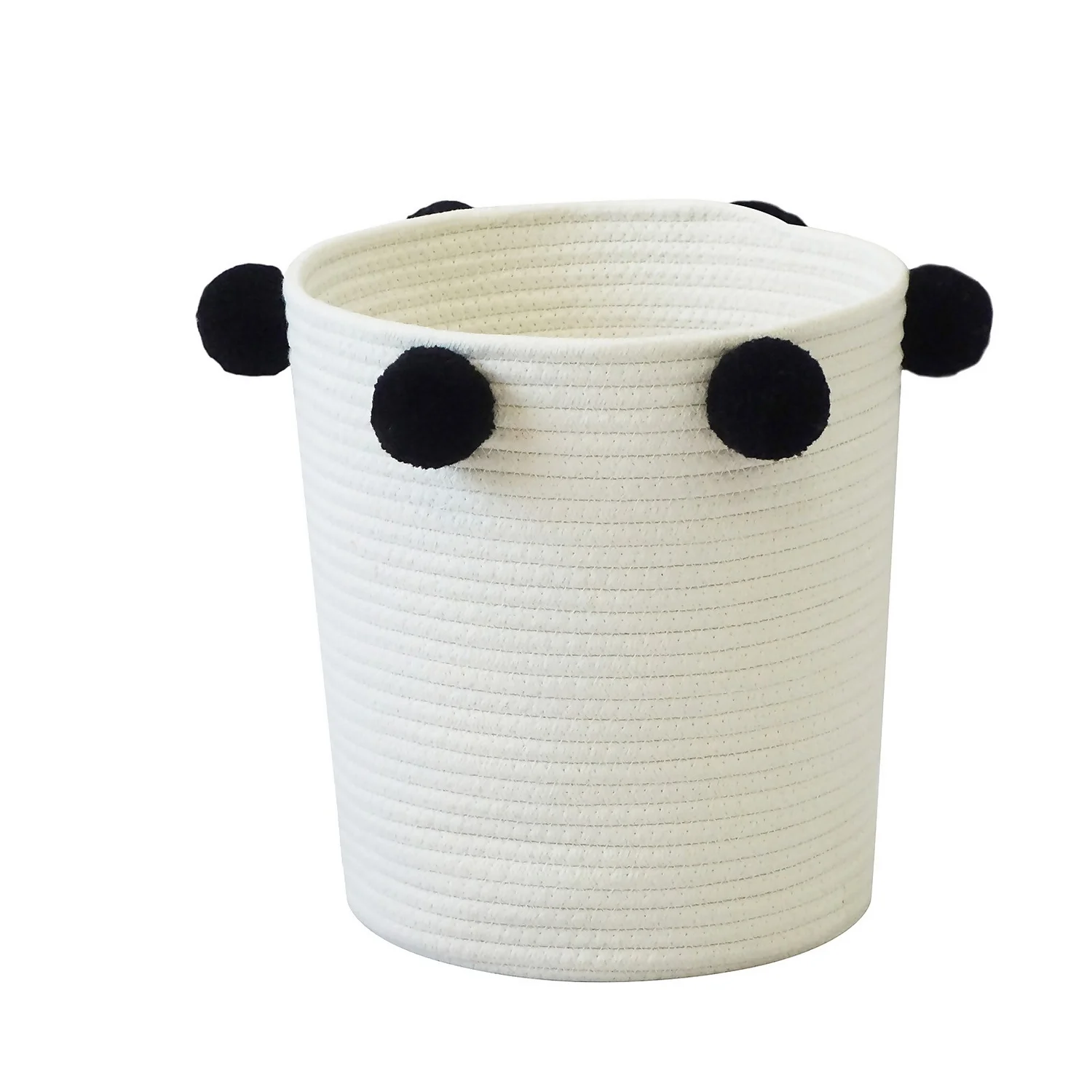 Round Cotton Rope Mono Pom Pom Basket 1 Round Cotton Rope Mono Pom Pom Basket