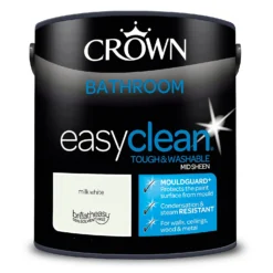 Crown Easyclean® Mouldguard+ Bathroom Mid Sheen Washable Multi Surface Paint Milk White® - 2.5L -Cheap Deco Casa Store 12886762 8224853415815874