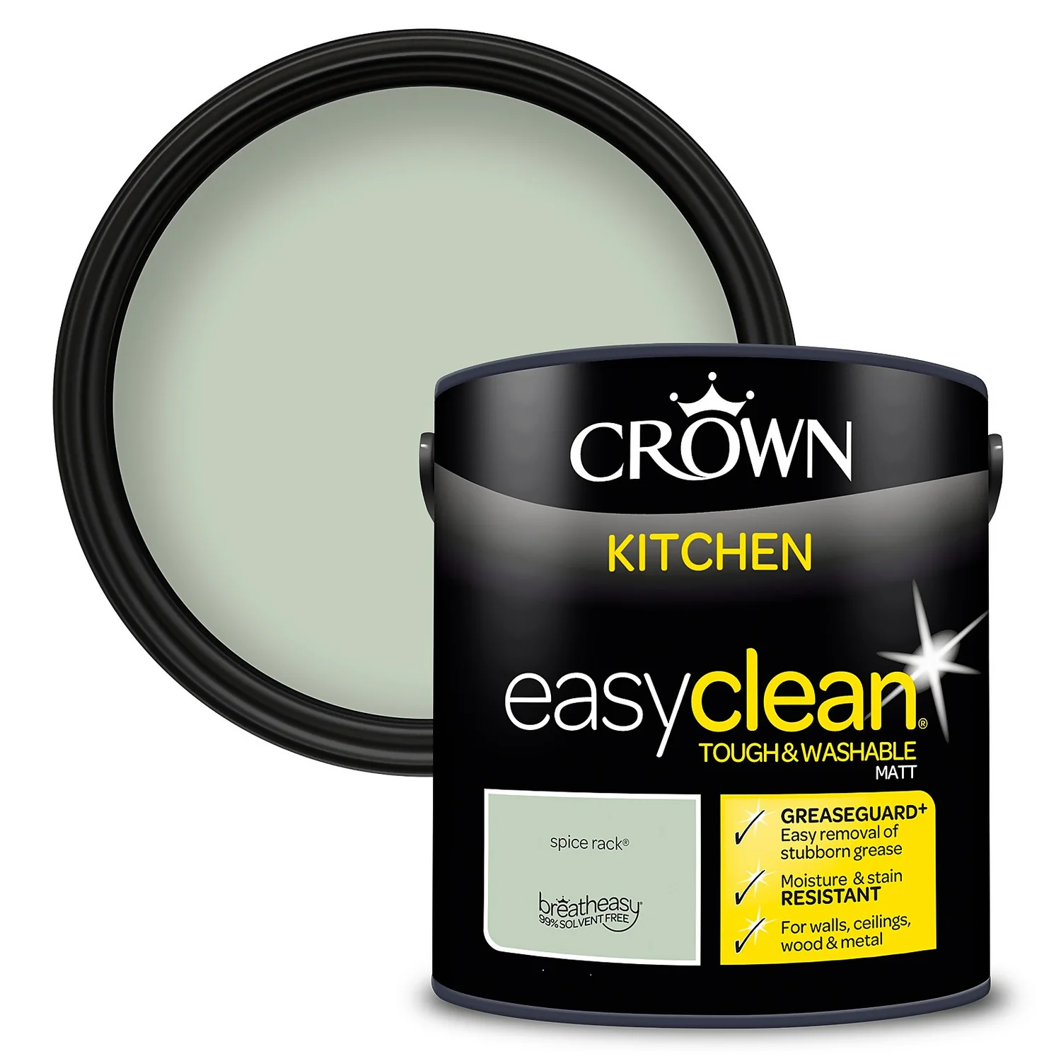 Crown Easyclean®Greaseguard+ Kitchen Matt Washable Multi Surface Paint Spice Rack® - 2.5L 1 Crown Easyclean®Greaseguard+ Kitchen Matt Washable Multi Surface Paint Spice Rack® - 2.5L