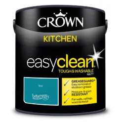 Crown Easyclean®Greaseguard+ Kitchen Matt Washable Multi Surface Paint Teal® - 2.5L 13 Crown Easyclean®Greaseguard+ Kitchen Matt Washable Multi Surface Paint Teal® - 2.5L -Cheap Deco Casa Store 12886982 7834853416741434