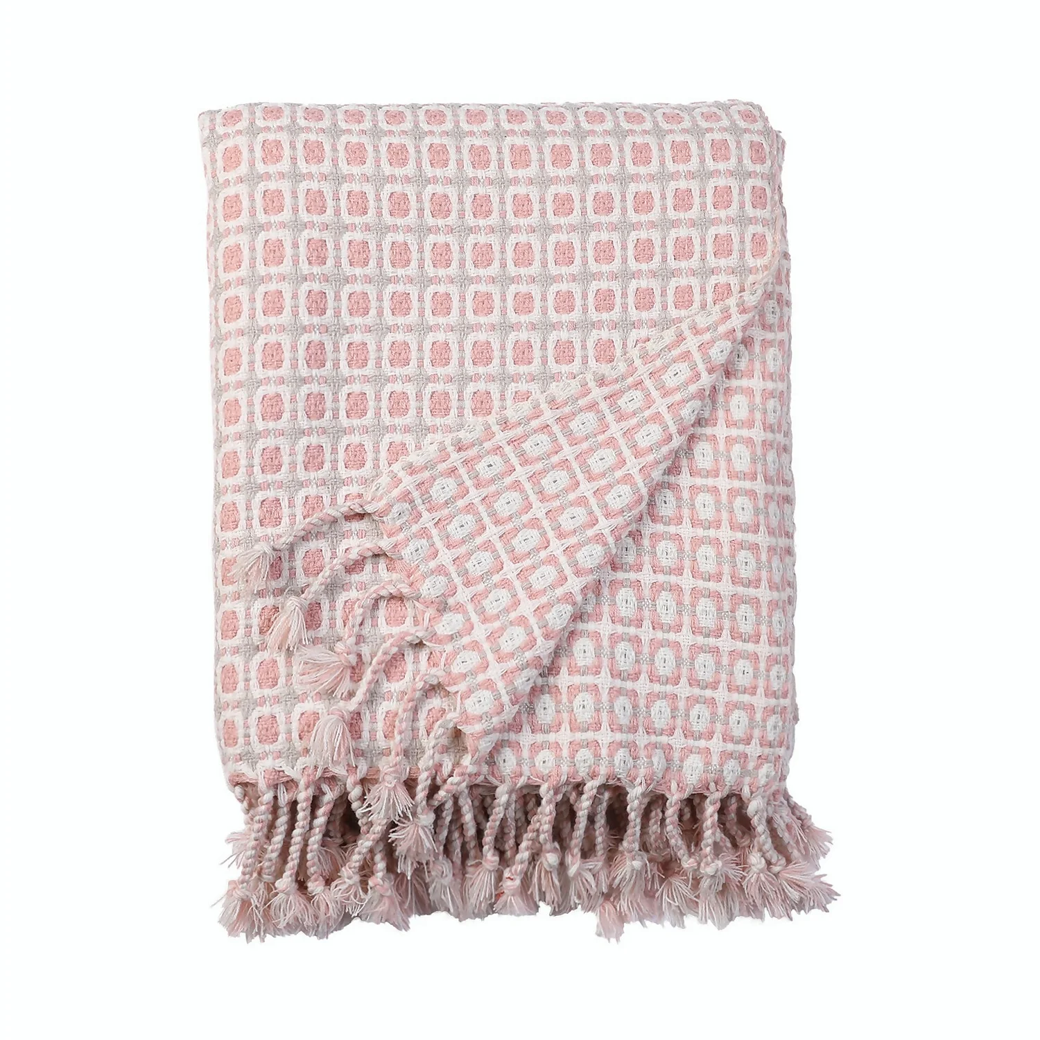 House Beautiful Geo Throw - Blossom & Mist - 150x183cm 1 House Beautiful Geo Throw - Blossom & Mist - 150x183cm