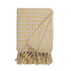 House Beautiful Geo Throw - Mist & Ochre - 150x183cm