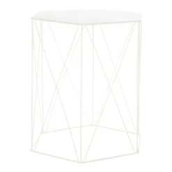 Hex Side Table Set Of 2 White 9 Hex Side Table Set Of 2 White -Cheap Deco Casa Store 12888151 2014947208431936