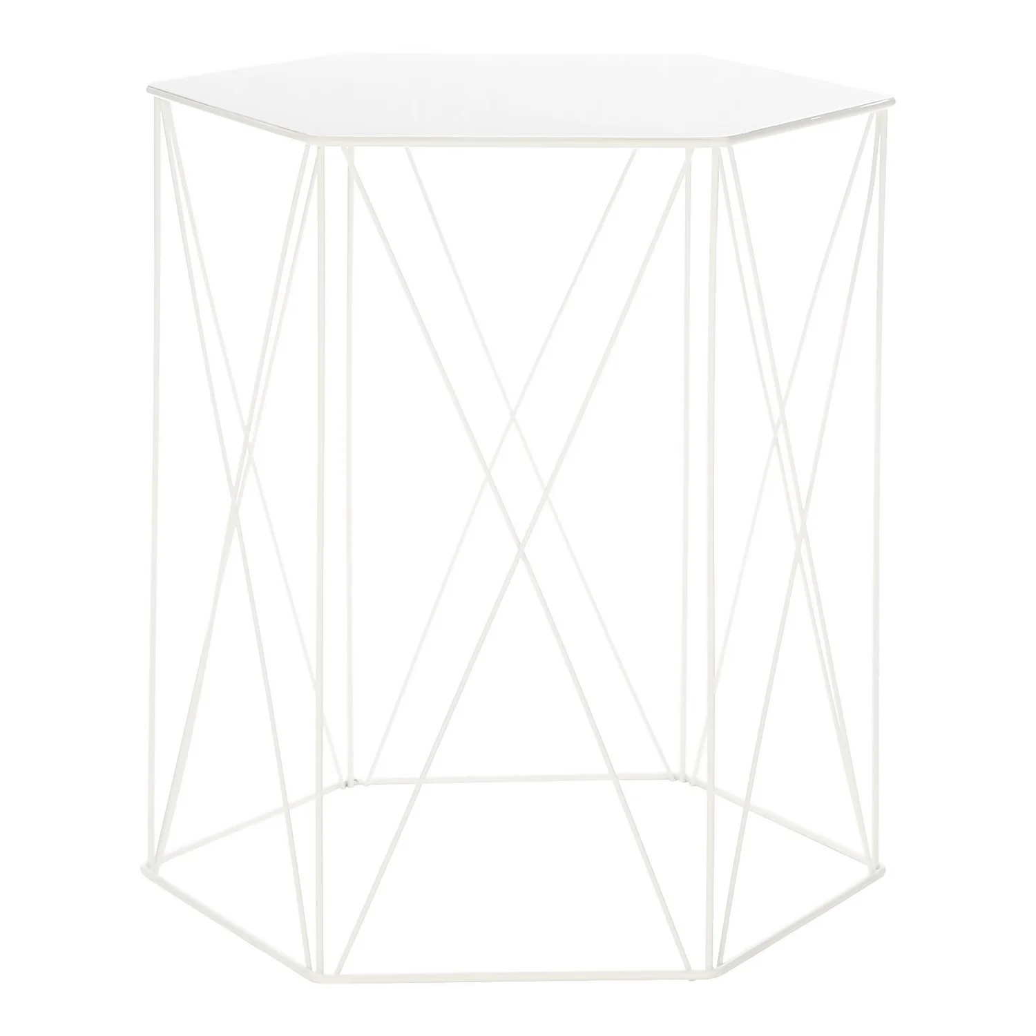 Hex Side Table Set Of 2 White 4 Hex Side Table Set Of 2 White - Image 4