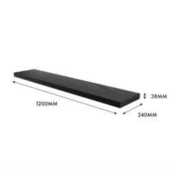 Flexi Storage Decorative Shelving Floating Shelf Black Oak 1200x38x240mm -Cheap Deco Casa Store 12889901 1154976219149113