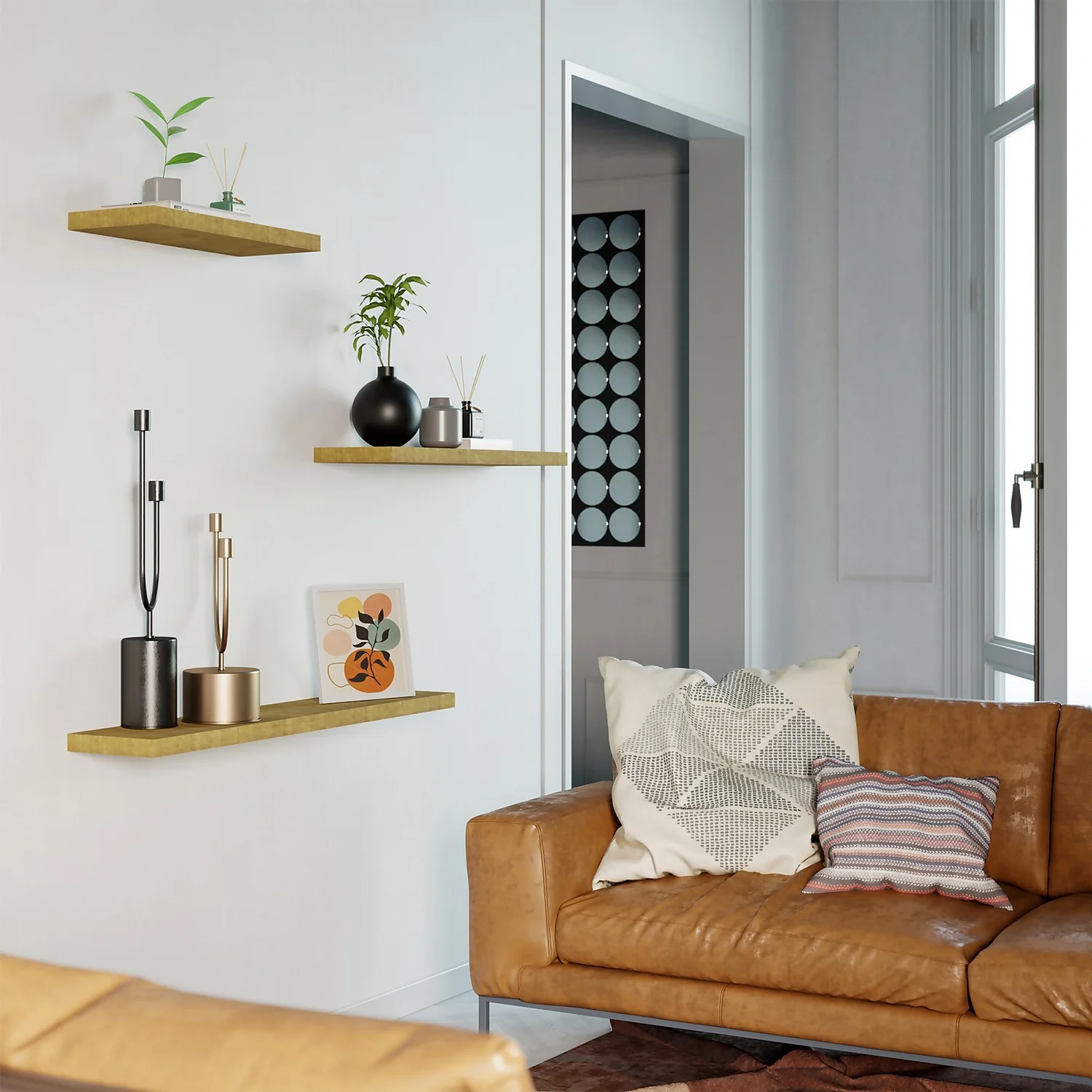 Flexi Storage Decorative Shelving Floating Shelf Mango Oak 1200x38x240mm 2 Flexi Storage Decorative Shelving Floating Shelf Mango Oak 1200x38x240mm - Image 2