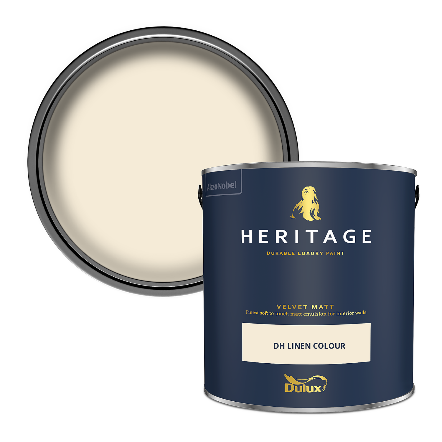 Dulux Heritage Matt Emulsion Paint DH Linen Colour - 2.5L 1 Dulux Heritage Matt Emulsion Paint DH Linen Colour - 2.5L