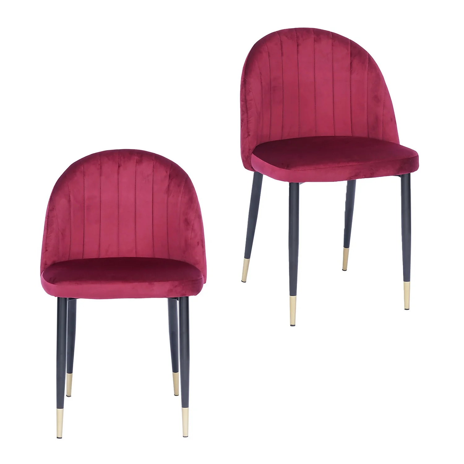 Illona Velvet Dining Chairs - Set Of 2 - Berry 1 Illona Velvet Dining Chairs - Set Of 2 - Berry