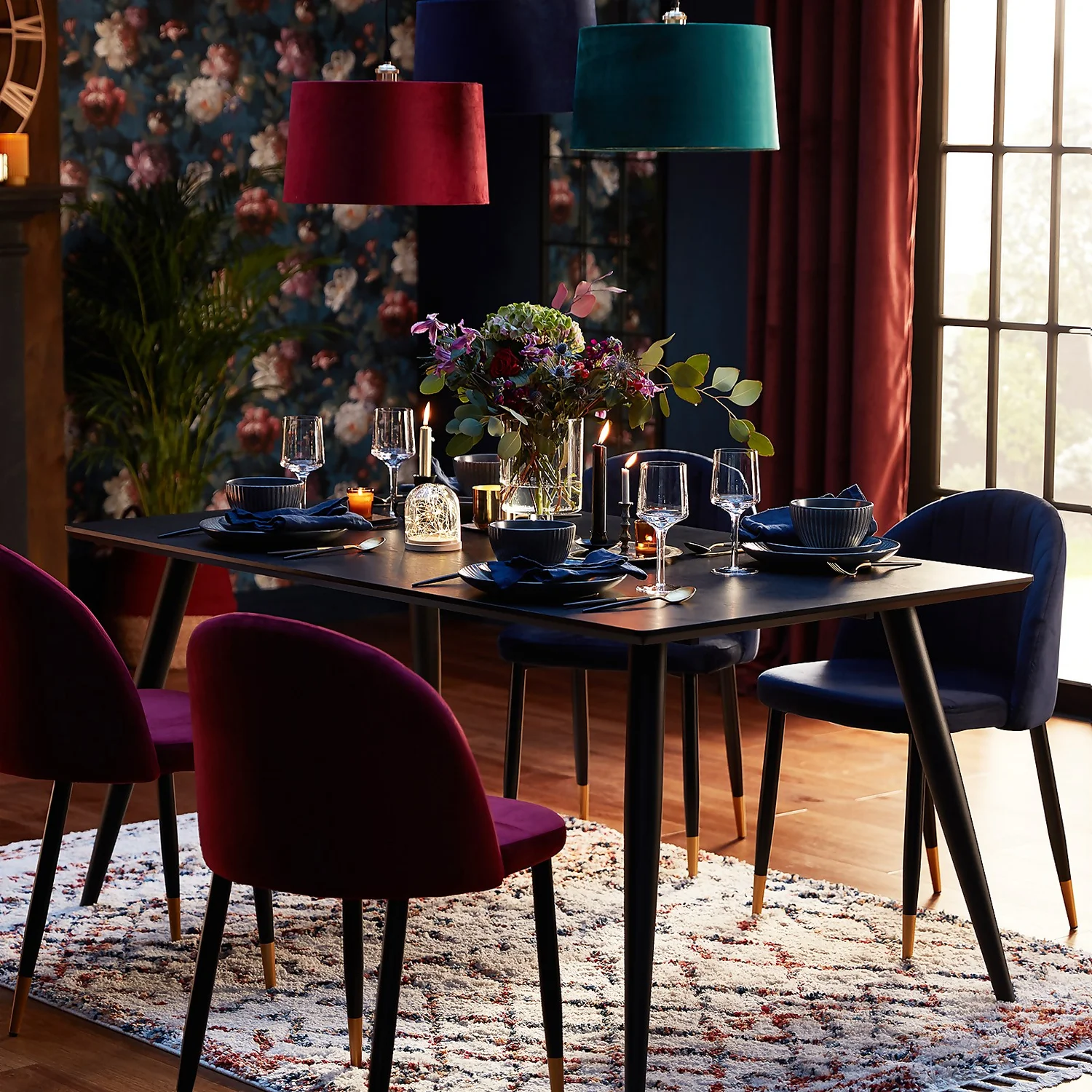 Illona Velvet Dining Chairs - Set Of 2 - Berry 2 Illona Velvet Dining Chairs - Set Of 2 - Berry - Image 2