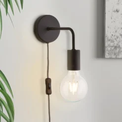 Jay Plug In Wall Light - Charcoal -Cheap Deco Casa Store 12908183 1204899250335498
