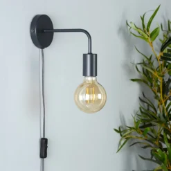Jay Plug In Wall Light - Charcoal -Cheap Deco Casa Store 12908183 1925049847587933