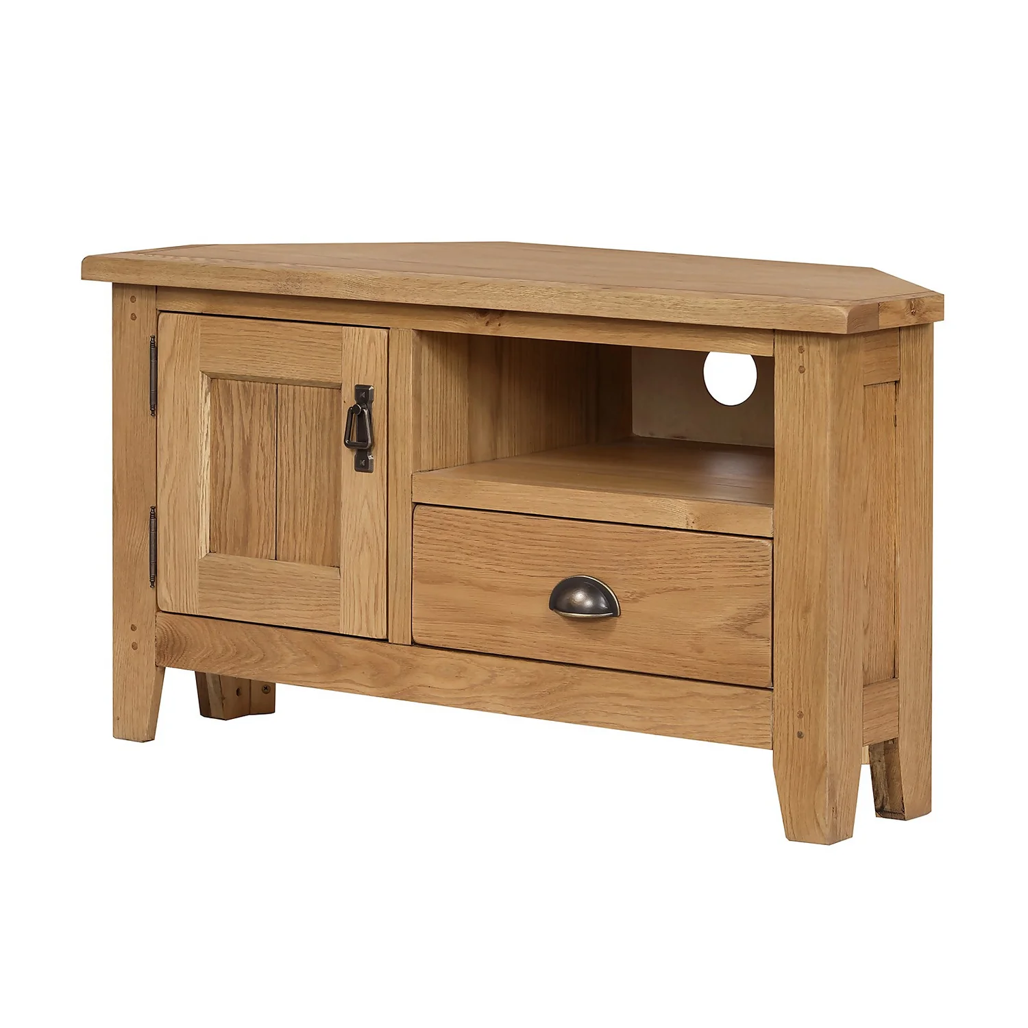 Hocombe Corner TV Stand - Oak 1 Hocombe Corner TV Stand - Oak