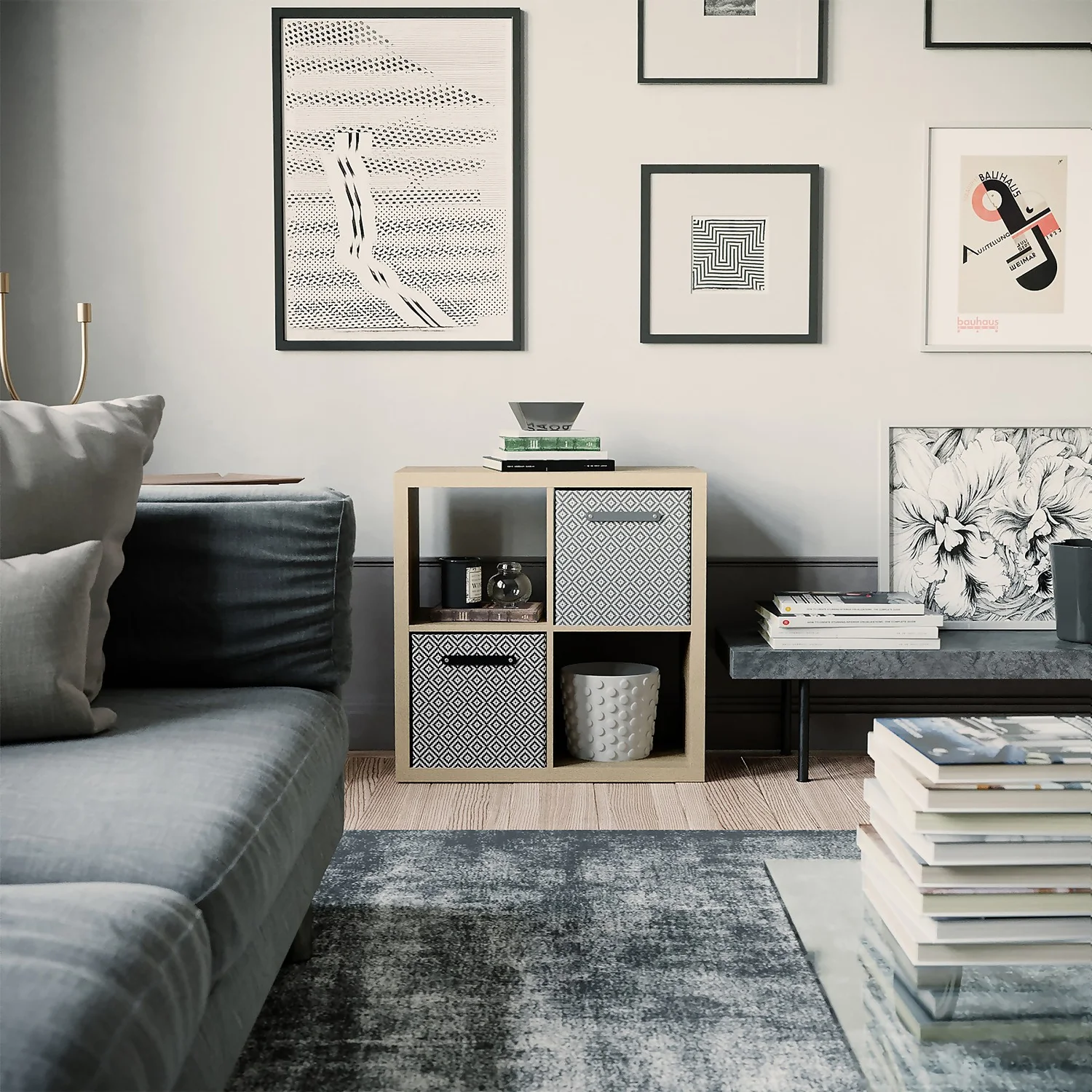 Clever Cube Patterned Fabric Insert - Black Jacquard 2 Clever Cube Patterned Fabric Insert - Black Jacquard - Image 2