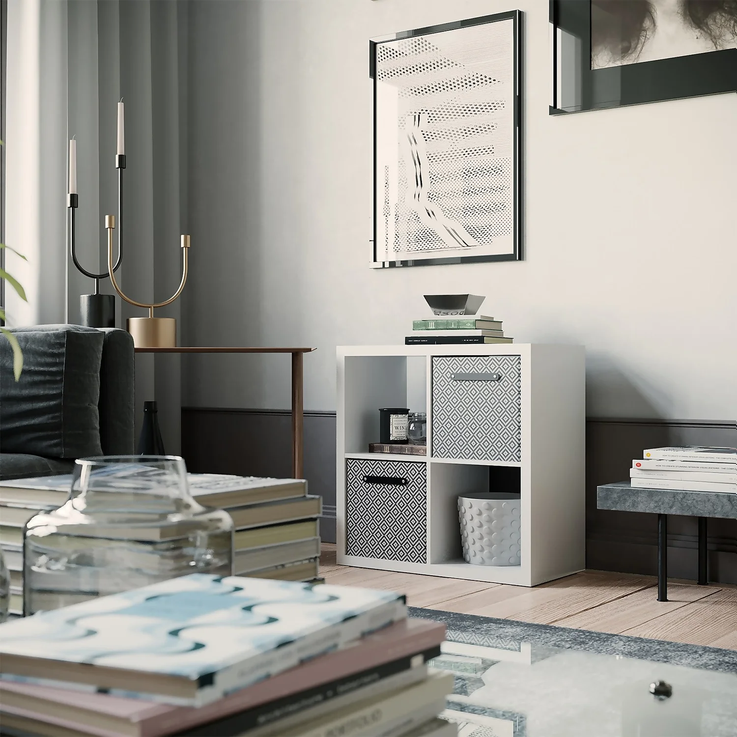 Clever Cube Patterned Fabric Insert - Grey Jacquard 2 Clever Cube Patterned Fabric Insert - Grey Jacquard - Image 2