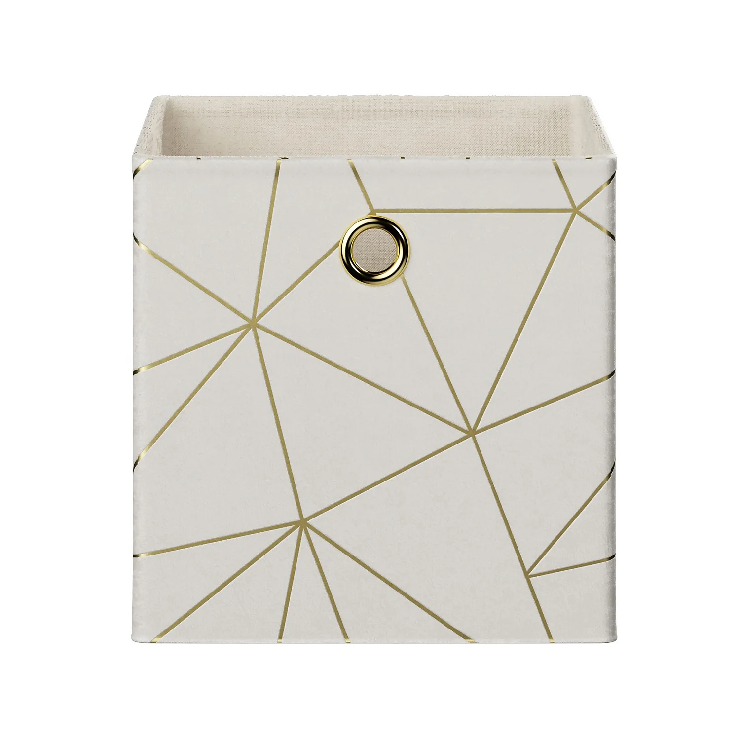 Clever Cube Velvet Geometric Insert - Cream & Gold 4 Clever Cube Velvet Geometric Insert - Cream & Gold - Image 4