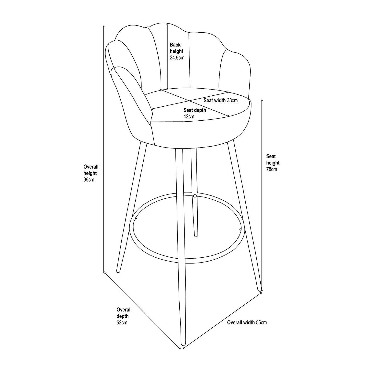 Sophia Bar Stool - Teal 7 Sophia Bar Stool - Teal - Image 7