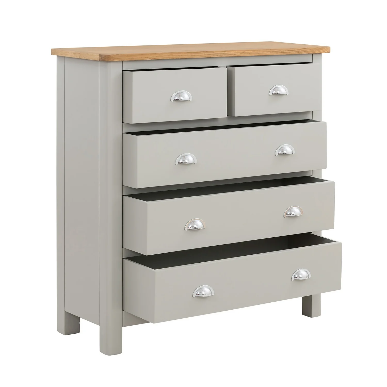 Norbury 5 Drawer Chest - Grey 3 Norbury 5 Drawer Chest - Grey - Image 3