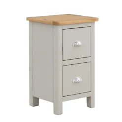 Norbury 2 Drawer Bedside Table - Grey