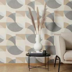 Elle Decoration Geometric Grey Cream Wallpaper -Cheap Deco Casa Store 13027930 9044973365084287