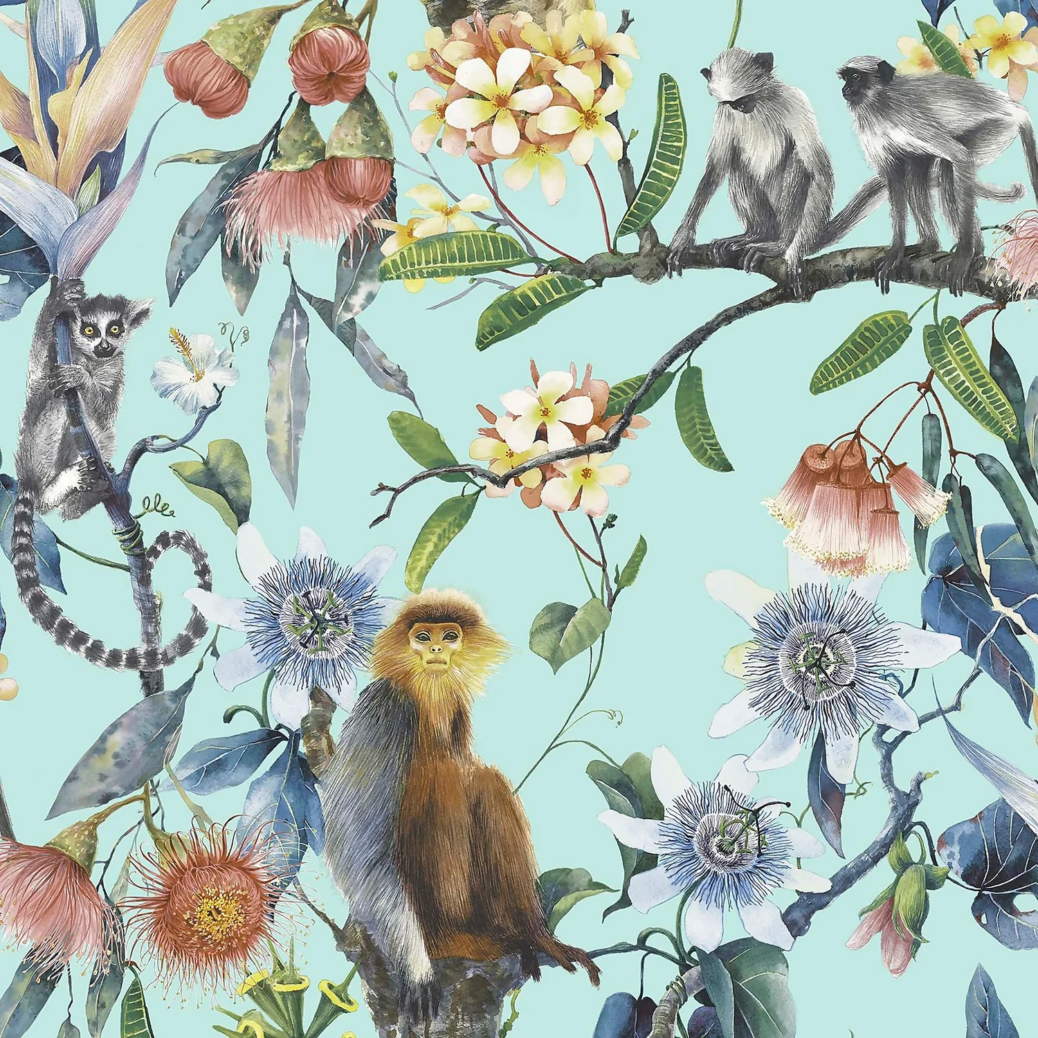 Organic Textures Lemur Turquoise Wallpaper 1 Organic Textures Lemur Turquoise Wallpaper