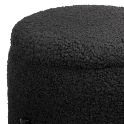Tori Boucle Footstool - Black -Cheap Deco Casa Store 13130401 1694919264484849