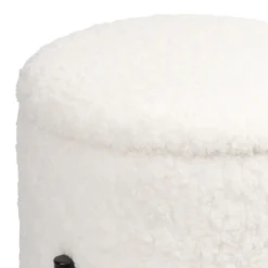 Tori Boucle Footstool - White -Cheap Deco Casa Store 13130402 4014919264478354