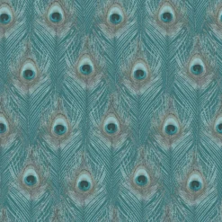 Organic Textures Peacock Turquoise Wallpaper Sample