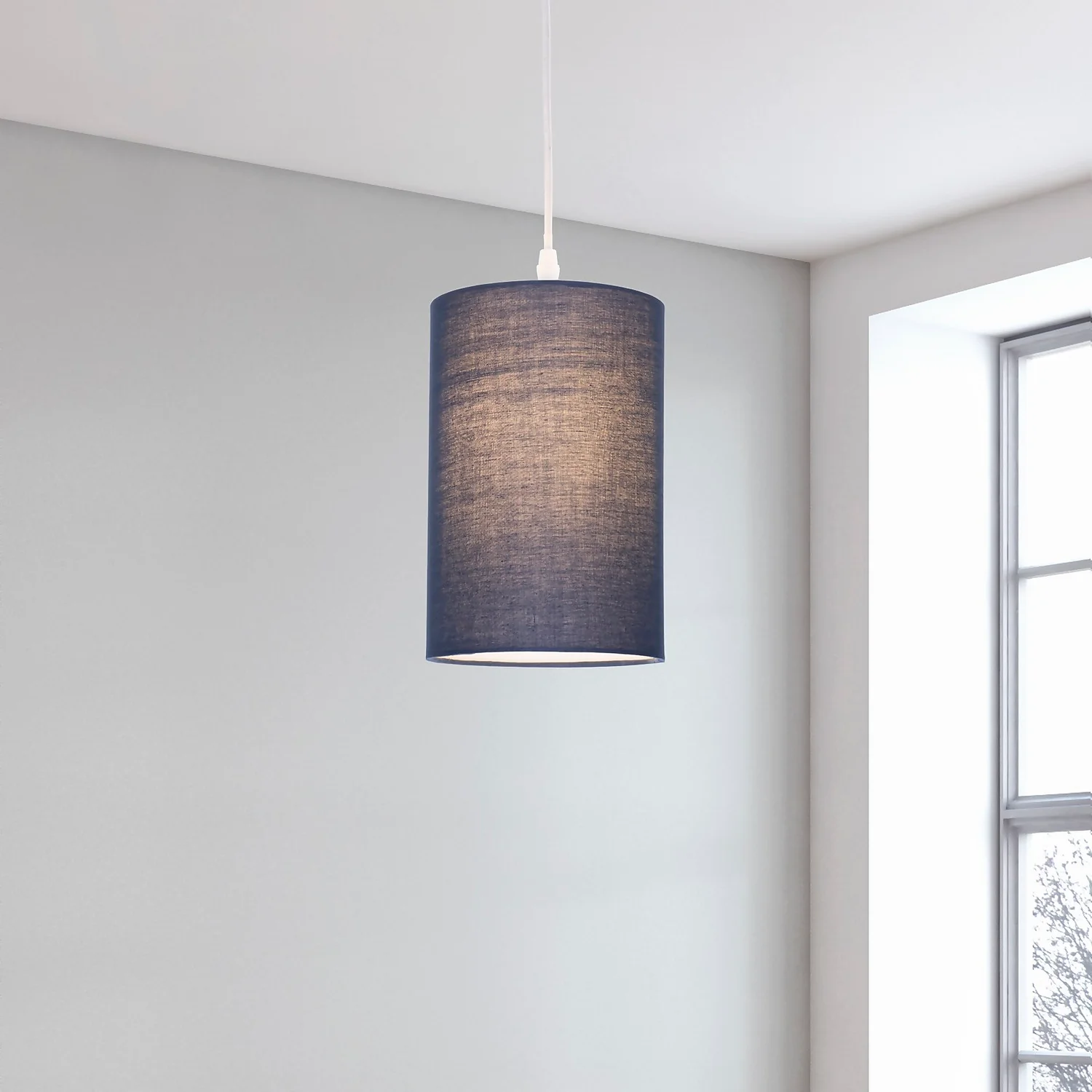 Clyde Navy Cylinder Shade - 16cm 1 Clyde Navy Cylinder Shade - 16cm