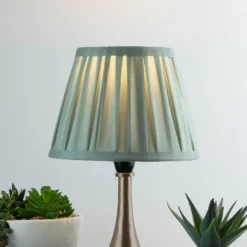 Raye Duck Egg Pleated Taper Silk Shade - 20cm