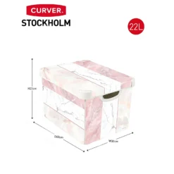 Curver Stockholm Mixed Marble Deco Storage Box - Pink & White 22L 9 Curver Stockholm Mixed Marble Deco Storage Box - Pink & White 22L -Cheap Deco Casa Store 13148481 2094896660314901