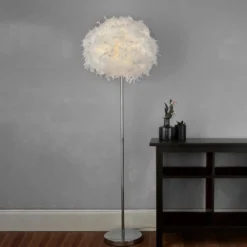 Hattie Feather Floor Lamp - White -Cheap Deco Casa Store 13157970 9684958397061995